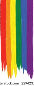 Rainbow oil paint brush  style watercolor background.LGBT  Pride month watercolor texture concept. vector