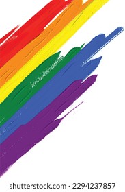 Rainbow oil paint brush  style watercolor background.LGBT  Pride month watercolor texture concept. vector