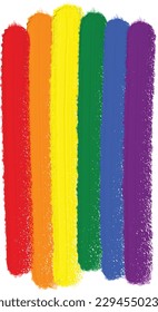 Rainbow oil paint brush  style watercolor background.LGBT  Pride month watercolor texture concept. vector