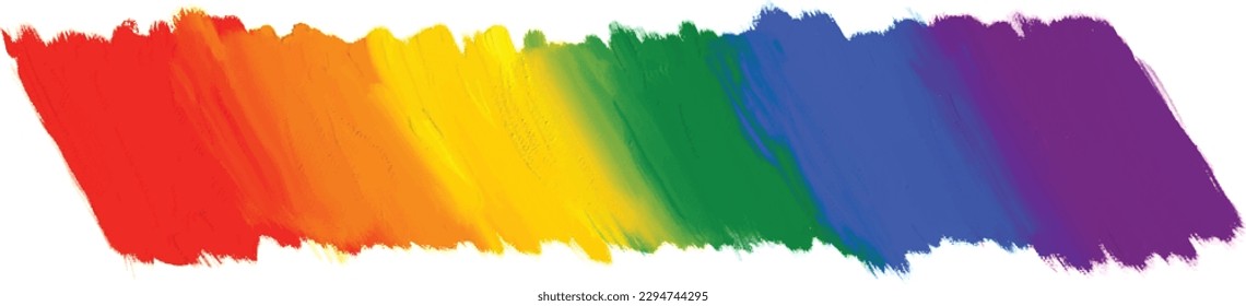 Rainbow oil paint brush  style watercolor background.LGBT  Pride month watercolor texture concept. vector