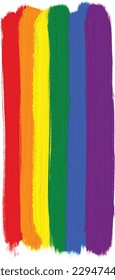 Rainbow oil paint brush  style watercolor background.LGBT  Pride month watercolor texture concept. vector