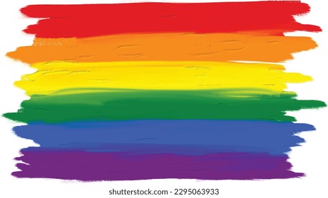 Estilo de fondo acuático del pincel de pintura con aceite de arcoiris. Concepto de textura acuarela del mes del Orgullo LGBT. vector