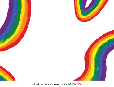 Rainbow oil paint brush  style watercolor background.LGBT  Pride month watercolor texture concept. vector