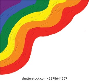 Rainbow oil paint brush  style watercolor background.LGBT  Pride month watercolor texture concept. vector