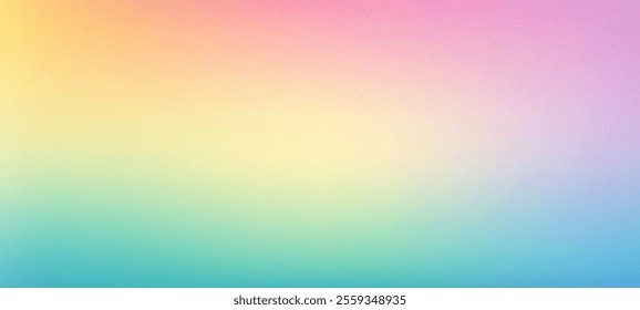 Rainbow ombre gradient with noise, grain, and foil texture. Bright holographic background neon chrome patterns and iridescent effects.