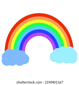 Rainbow On Clouds Summer Concept Clipart Stock Vector (Royalty Free ...