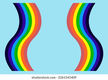 Rainbow on light blue background with space for text for celebration of children concepts design vector