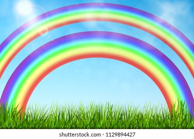 rainbow on a summer background