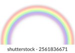 Rainbow on transparent background. Realistic rainbows in different shape and size. Rainbow, effect after rain. Vector illustration. Transparent rainbows. Downpour, hail rainy weather. png