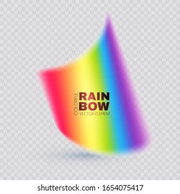 Rainbow on transparent background. Realistic spectrum color effect.