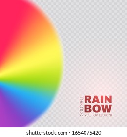 Rainbow on transparent background. Realistic spectrum color effect.