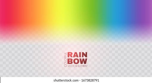Arcoiris sobre fondo transparente. Efecto de color del espectro realista.