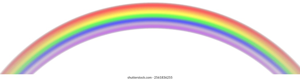 Rainbow on transparent background. Realistic rainbows in different shape and size. Rainbow, effect after rain. Vector illustration. Transparent rainbows. Downpour, hail rainy weather. png