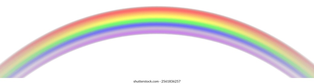 Rainbow on transparent background. Realistic rainbows in different shape and size. Rainbow, effect after rain. Vector illustration. Transparent rainbows. Downpour, hail rainy weather. png