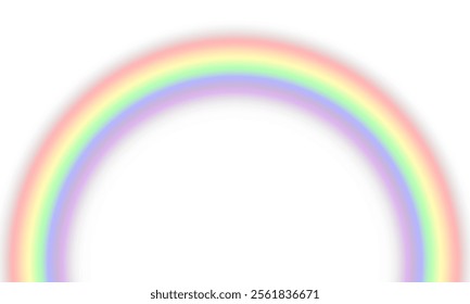 Rainbow on transparent background. Realistic rainbows in different shape and size. Rainbow, effect after rain. Vector illustration. Transparent rainbows. Downpour, hail rainy weather. png