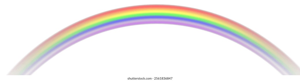 Rainbow on transparent background. Realistic rainbows in different shape and size. Rainbow, effect after rain. Vector illustration. Transparent rainbows. Downpour, hail rainy weather. png