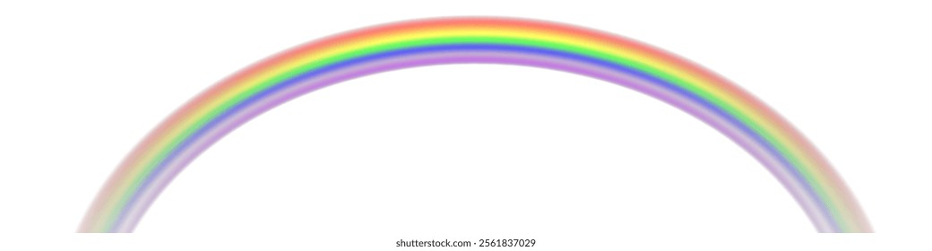 Rainbow on transparent background. Realistic rainbows in different shape and size. Rainbow, effect after rain. Vector illustration. Transparent rainbows. Downpour, hail rainy weather. png