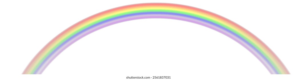 Rainbow on transparent background. Realistic rainbows in different shape and size. Rainbow, effect after rain. Vector illustration. Transparent rainbows. Downpour, hail rainy weather. png