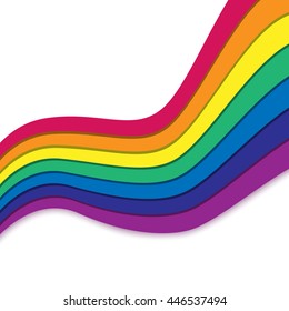 Rainbow on white. Rainbow abstract background. Rainbow border  vector colors. Rainbow illustration circles. 