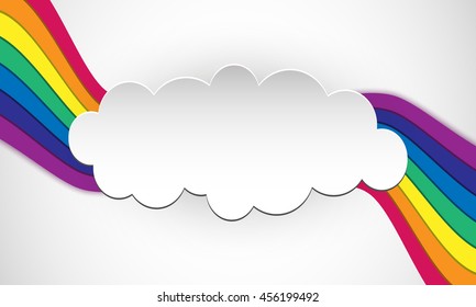 Rainbow on white. Rainbow abstract background. Rainbow cloud. Rainbow vector colors.