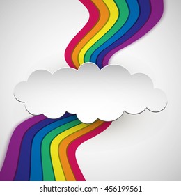 Rainbow on white. Rainbow abstract background. Rainbow cloud. Rainbow vector colors.