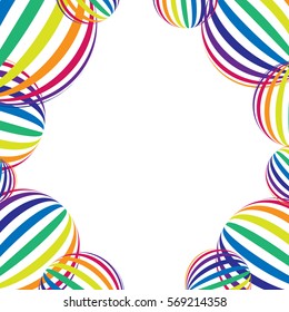 Rainbow on white. Rainbow abstract background. Rainbow border. Rainbow vector colors..
