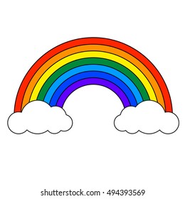 Rainbow On White Background Stock Vector (Royalty Free) 494393569 ...