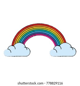 Rainbow On White Background Stock Vector (Royalty Free) 778829041 ...