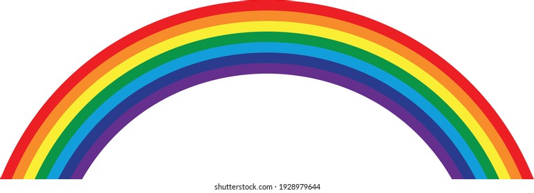 Rainbow On A White Background. Drawing For Children.