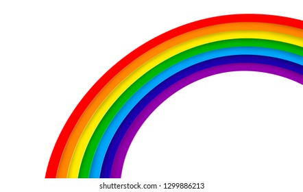 Rainbow on white background isolated. rainbow paper cut. paper cut style. vector illustration.