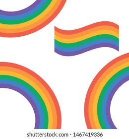 Rainbow on white background isolated. Rainbow paper cut. Rainbow 3d icon