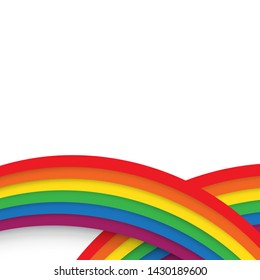 Rainbow on white background. LGBTQ color design, vector illustration. Gay, lesbian, bisexual, homosexual, transsexual human concept. 