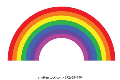 Rainbow On White Color Background