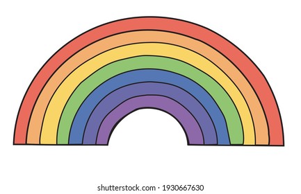 Rainbow optimistic colourful peace drawing 