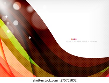 Rainbow orange red brown line design. Modern shiny background