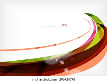 Rainbow orange red brown line design. Modern shiny background