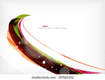Rainbow orange red brown line design. Modern shiny background