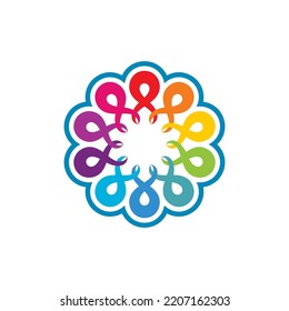Rainbow Ornament Logo Design Vector