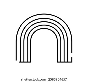 Rainbow Outline Icon Isolated Vector