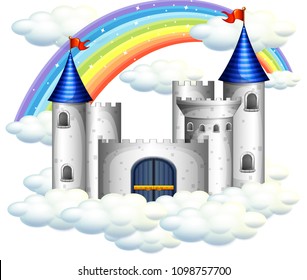 A Rainbow Over Beautiful Castle illustration