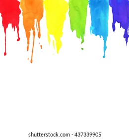 Rainbow paint background. Artistic vector texture with watercolor strokes.