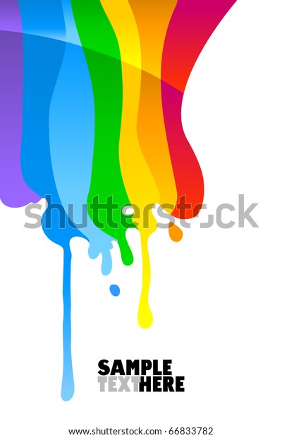 Rainbow Paint Dripping On White Background Stock Vector (royalty Free 