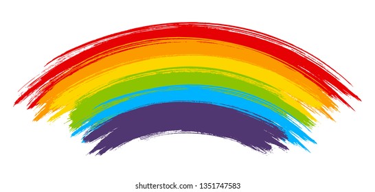 Rainbow paint element isolated on white background