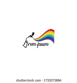 Rainbow Paint Logo Design Concept Vector. Colorful Logo Vector Template