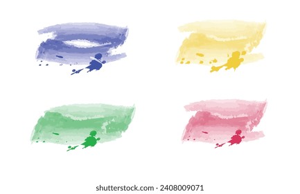 Rainbow paint splash background. Colorful explosion of holi paint. Colorful watercolor splashes. Bright watercolor vector spots. Watercolor Brush Strokes Abstract.