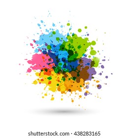 Rainbow paint splashes for Your design