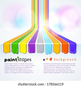 Rainbow paint stripes, vector background