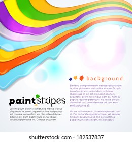 Rainbow paint stripes, vector background