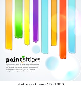 Rainbow paint stripes, vector background