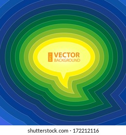 Rainbow paper chat bubble symbol. RGB EPS 10 vector illustration